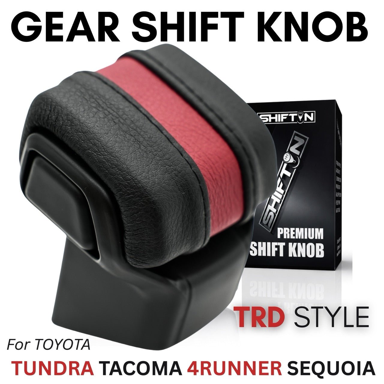 Gear Shift Knob for Toyota Tundra 2022- 2026, Tacoma 2024-2026, 4Runner 2025-2026, Sequoia 2023-2026, Aftermarket TRD Pro Style Shifter, Replacement for OEM Part 33504-0C110-C1 - TNDR