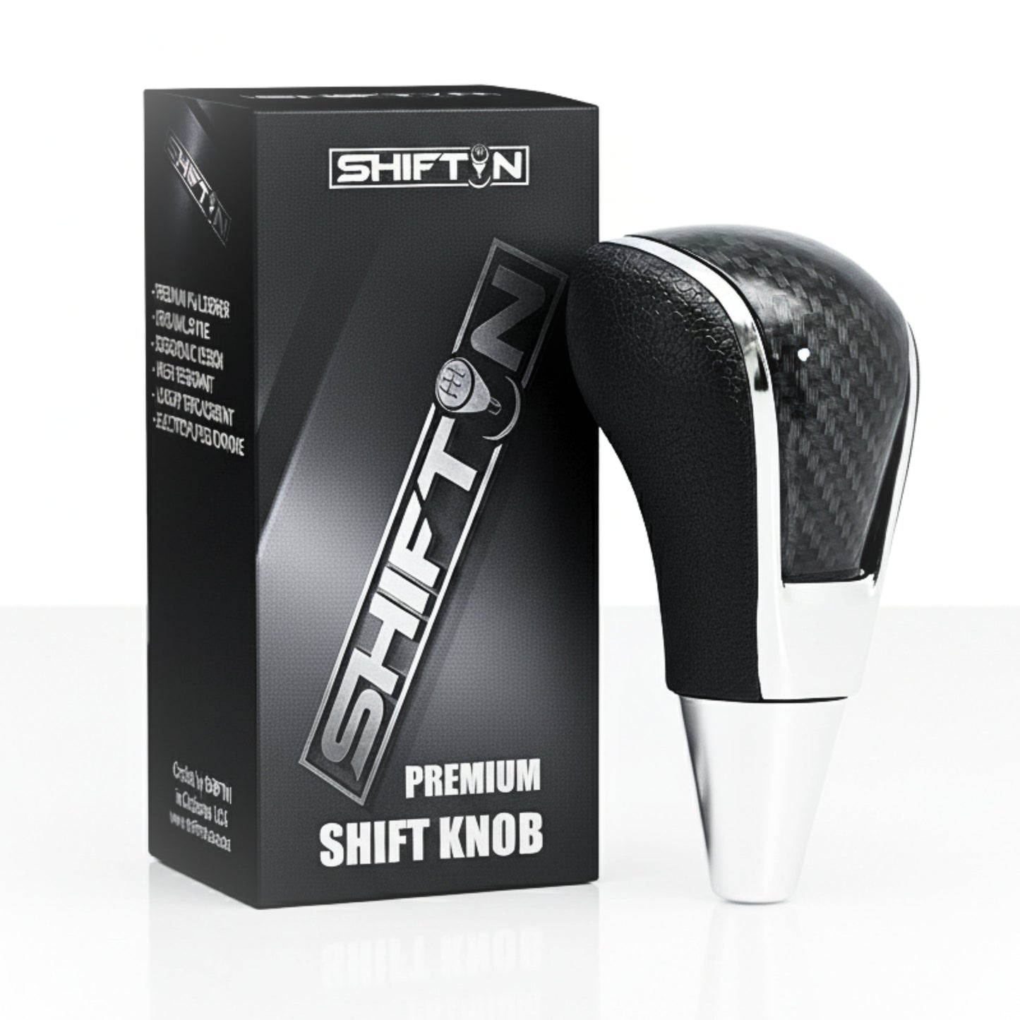 Replacement Gear Shift Knob for Toyota Lexus Scion Acura Mazda Chrysler Dodge with 8mm M8 Shifter in Black / Carbon Fiber