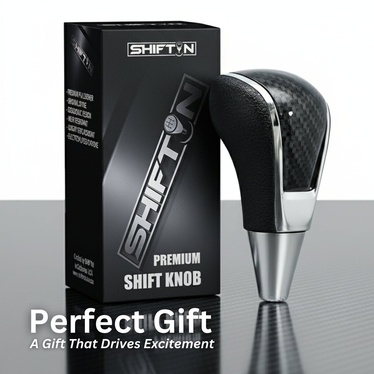 Replacement Gear Shift Knob for Toyota Lexus Scion Acura Mazda Chrysler Dodge with 8mm M8 Shifter in Black / Carbon Fiber