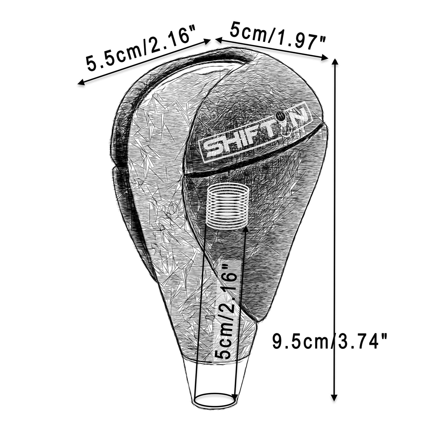 SHIFTIN Gear Shift Knob for Lexus ES300h ES350 GS300 GS350 GS430 GS450h GS460 IS250 IS300 IS350 LS460 LS600h RX350 RX450h - RBZ