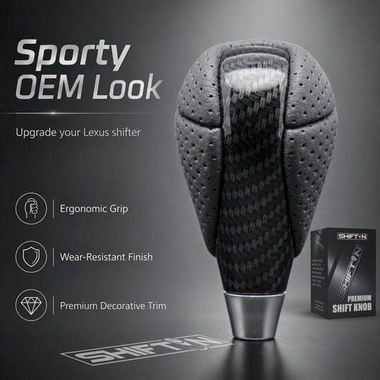 SHIFTIN Gear Shift Knob for Lexus ES300h ES350 GS300 GS350 GS430 GS450h GS460 IS250 IS300 IS350 LS460 LS600h RX350 RX450h - RBZZp