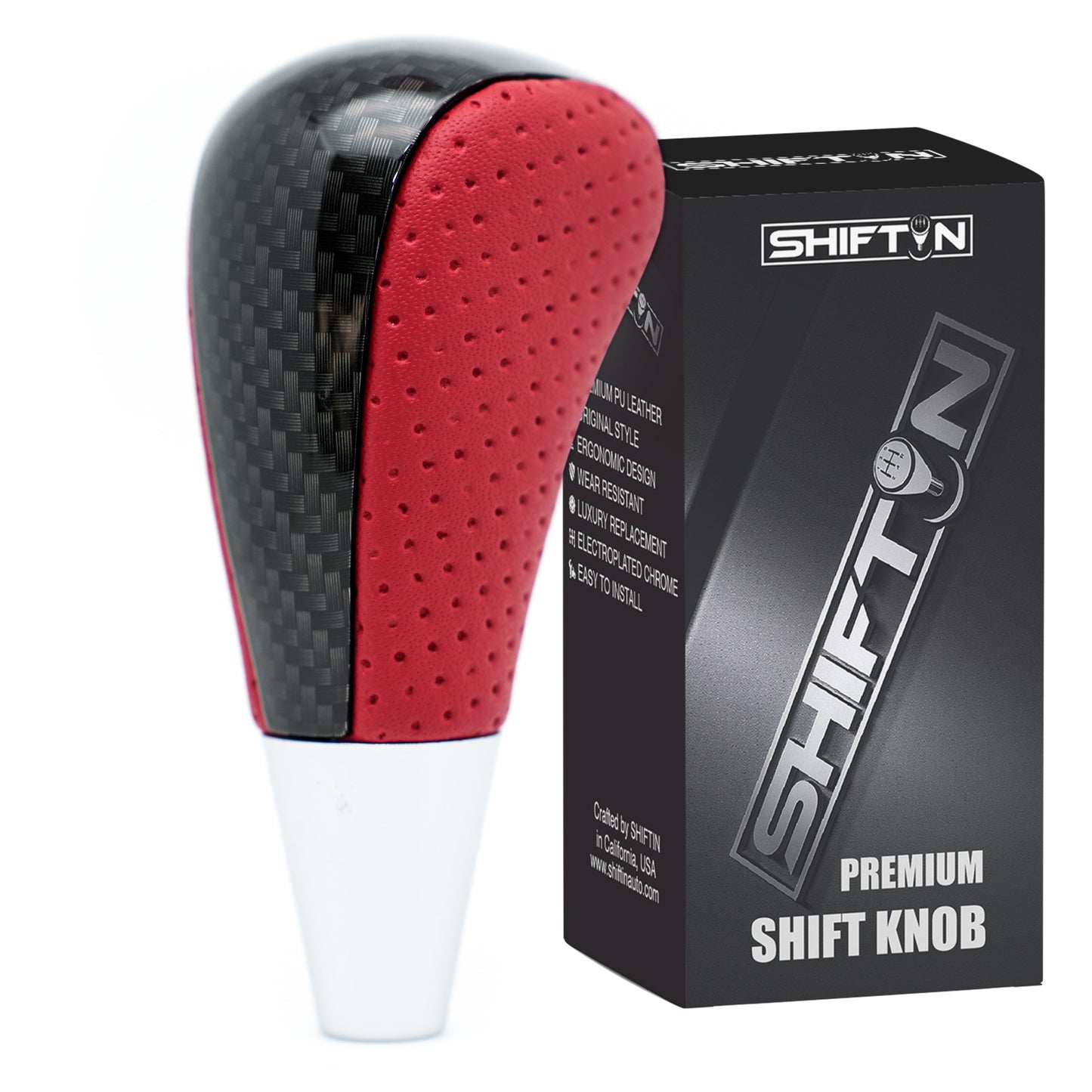 SHIFTIN-Gear-Shift-Knob-for-Toyota-Avalon-Yaris-4Runner-Sienna-Camry-Solara-Tacoma-Rav4-Matrix-Corolla-Venza-for-Lexus-ES-GS-IS-LS-LX-RX-SC-Scion-tC-xB-xD-iQ-Red-Leather