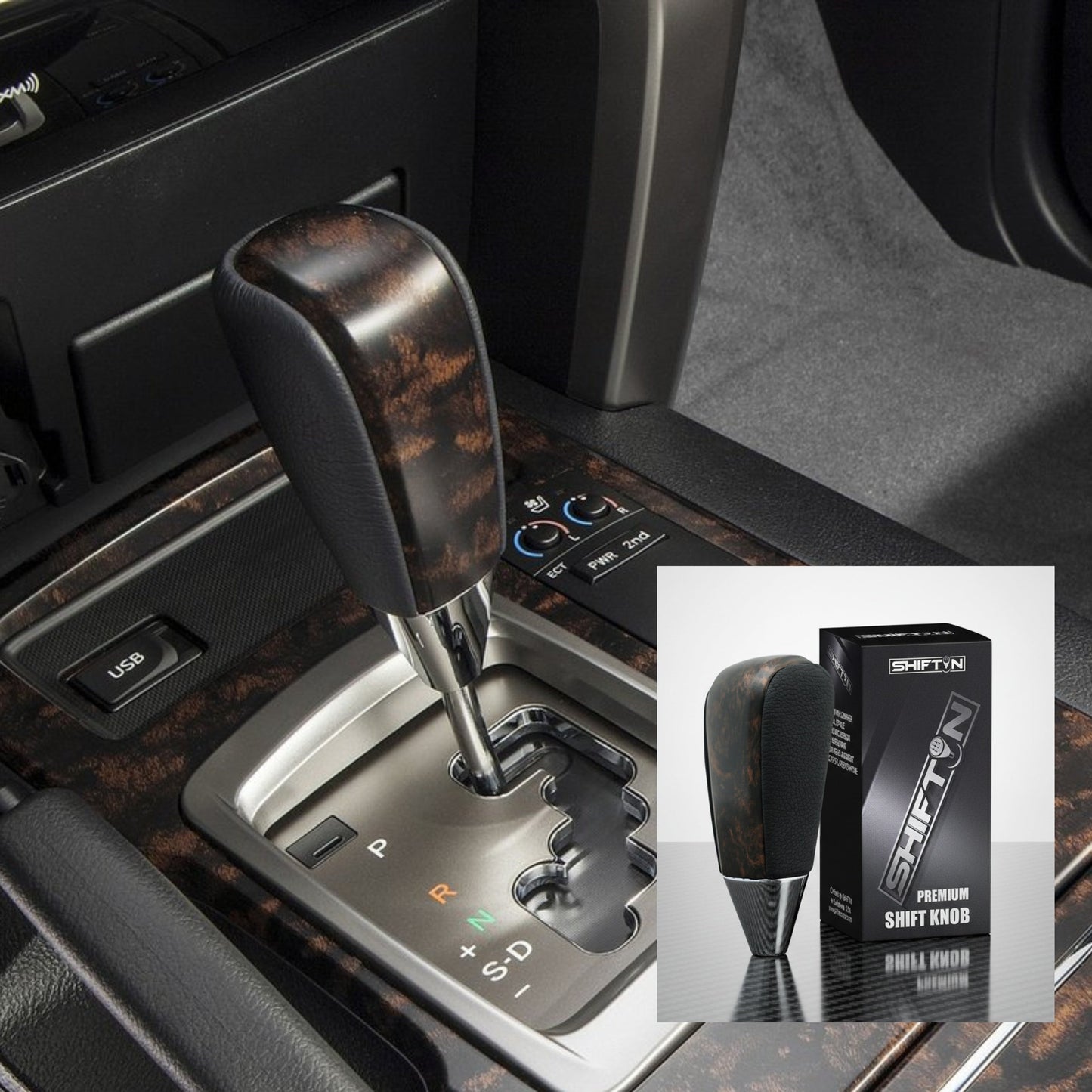 SHIFTIN Gear Shift Knob for Toyota Land Cruiser 4Runner Sequoia Tundra Highlander Off - Road 4x4 TRD - QBDK
