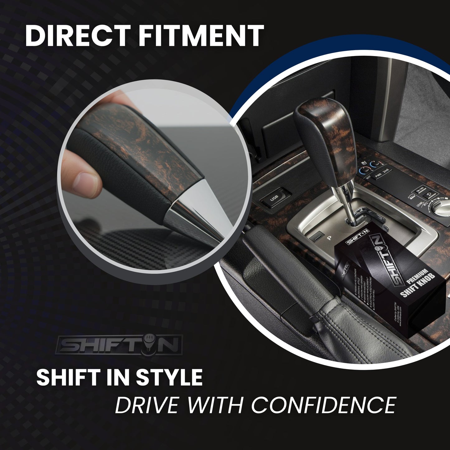 SHIFTIN Gear Shift Knob for Toyota Land Cruiser 4Runner Sequoia Tundra Highlander Off - Road 4x4 TRD - QBDK