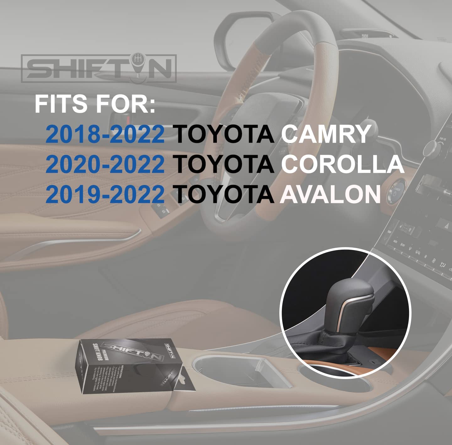 SHIFTIN Gear Shift Knob Gearbox Shifter for Toyota Camry (2018 - 2026) Corolla (2020 - 2026) Avalon (2019 - 2022) - NBLT