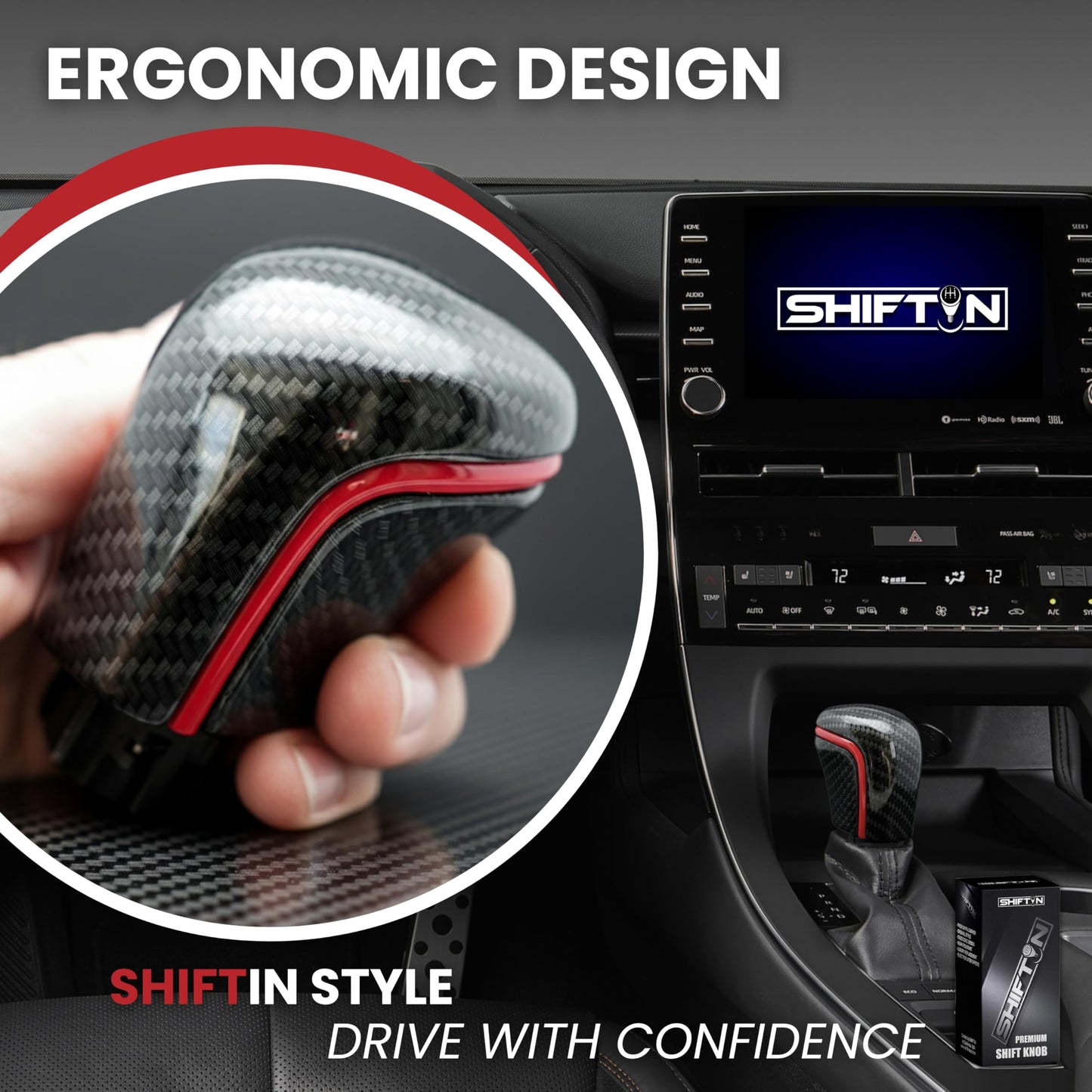 SHIFTIN Gear Shift Knob Gearbox Shifter for Toyota Camry (2018 - 2026) Corolla (2020 - 2026) Avalon (2019 - 2022) - NBXZ