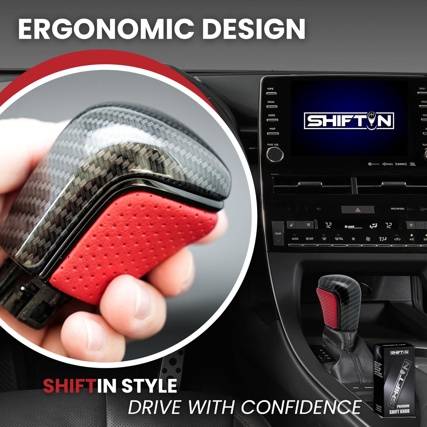 SHIFTIN Gear Shift Knob Gearbox Shifter for Toyota Camry (2018 - 2026) Corolla (2020 - 2026) Avalon (2019 - 2022) - NRZp