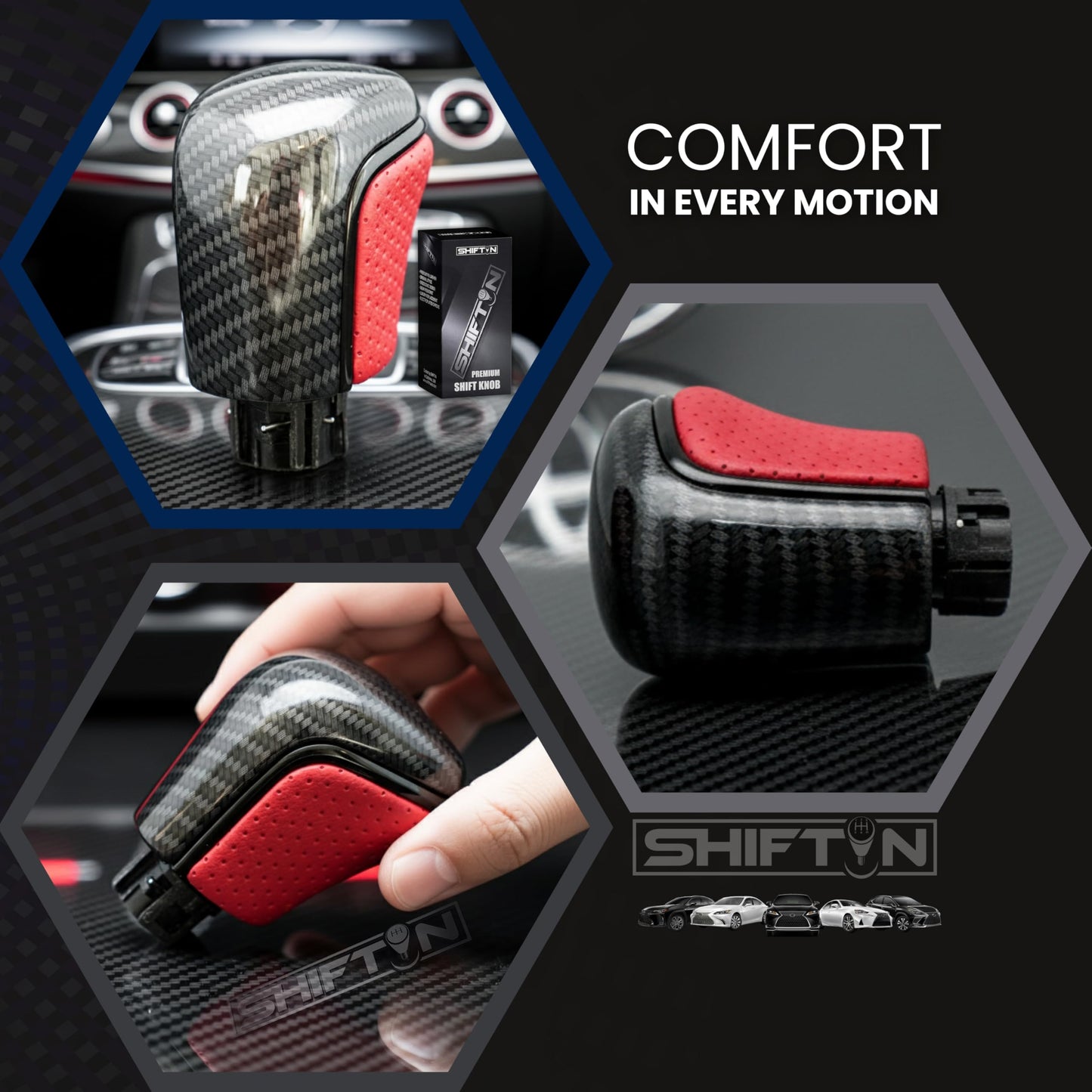 SHIFTIN Gear Shift Knob Gearbox Shifter for Toyota Camry (2018 - 2026) Corolla (2020 - 2026) Avalon (2019 - 2022) - NRZp