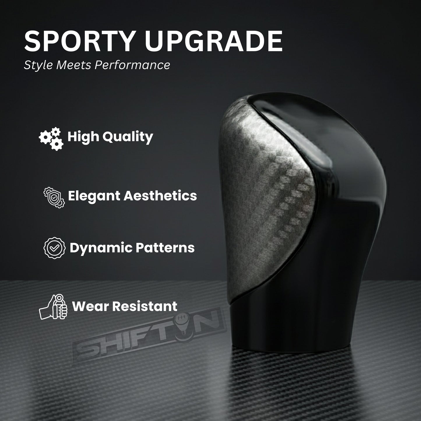 Gear Shift Knob Shifter for Lexus RX-350 ES GS GX IS350 NX300 RC-300 RX 200t 300 350 3450h 450hL 350L (Gray Carbon Leather/Piano Black)
