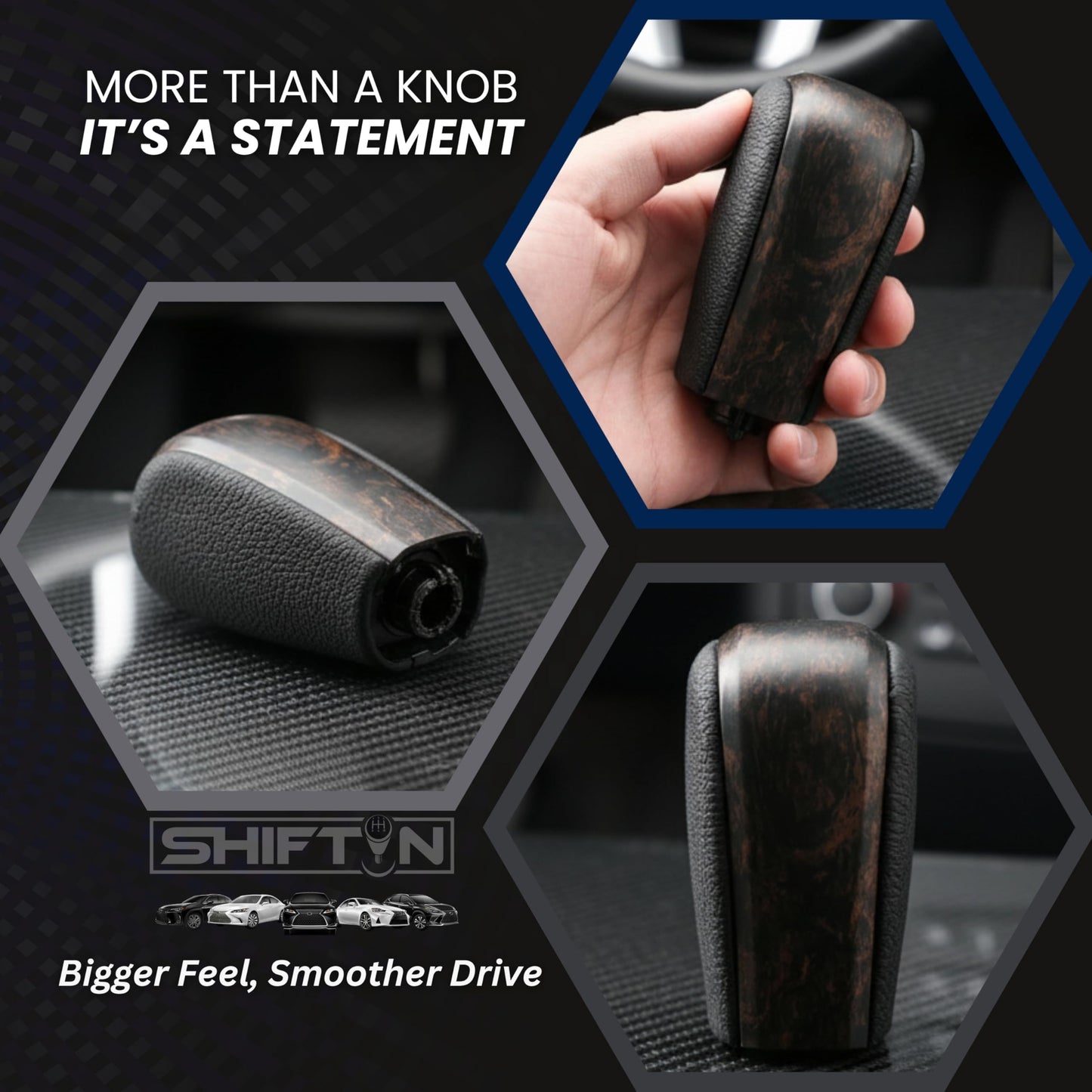 SHIFTIN Gear Shift Knob Stick Shifter for Toyota Land Cruiser LC Prado FJ - 150 KDJ155 - QBDK - E
