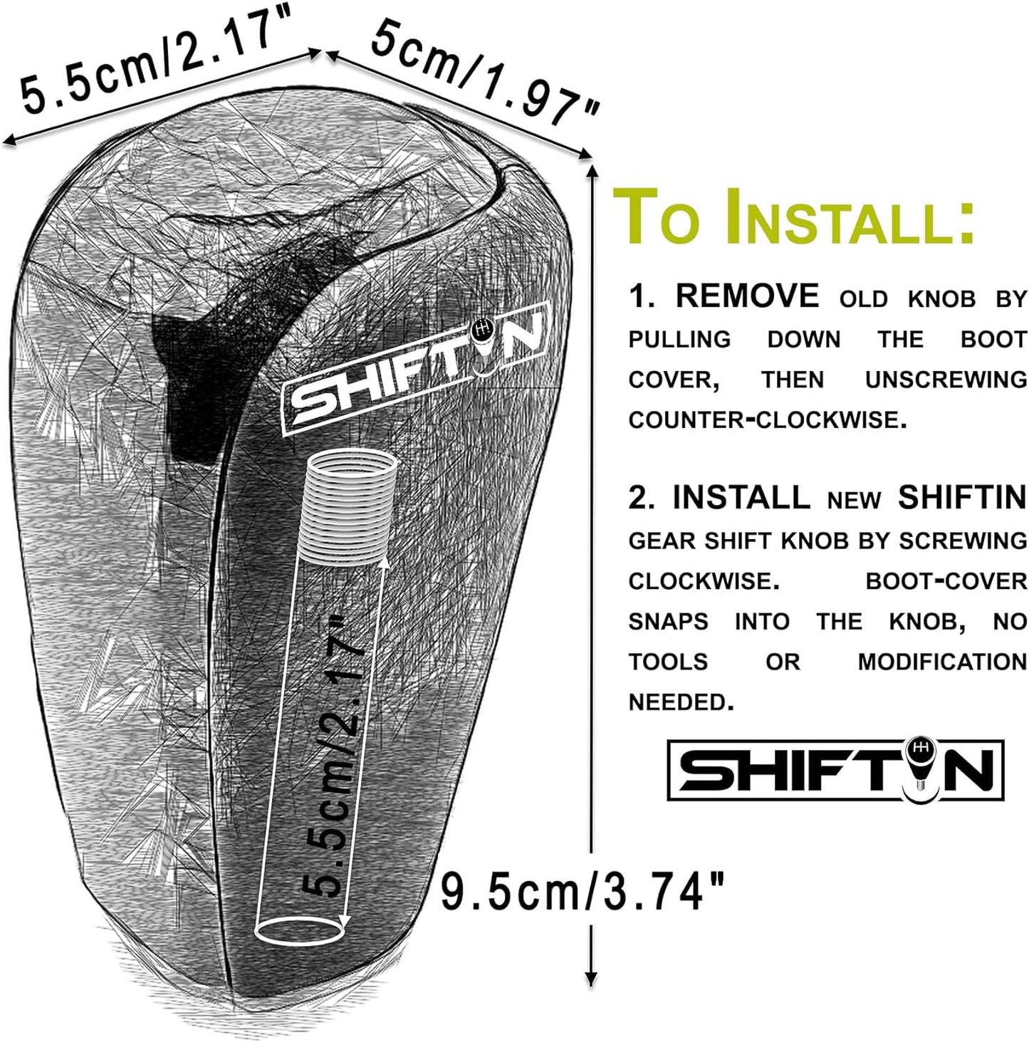 SHIFTIN Gear Shift Knob Stick Shifter for Toyota Land Cruiser LC Prado FJ - 150 KDJ155 - QRZZp - E