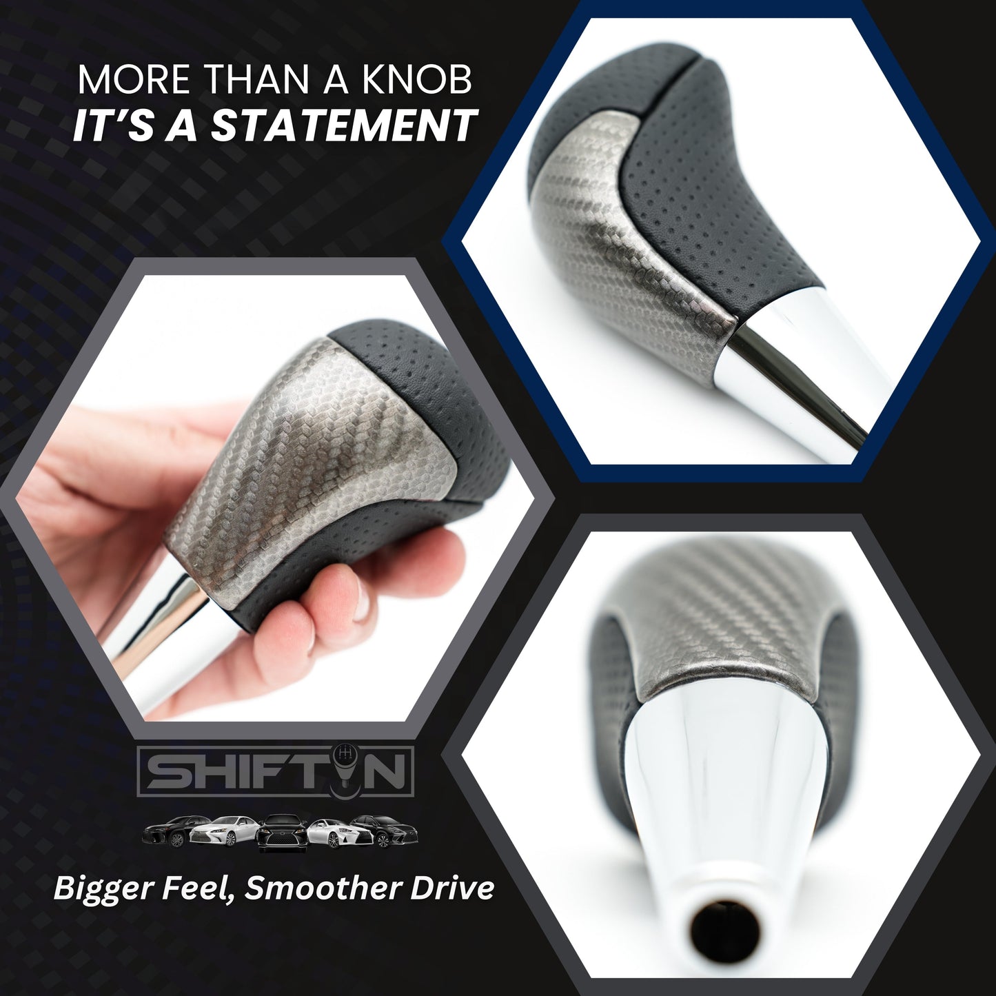 SHIFTIN Large Aftermarket Replacement Gear Shift Knob fit for Toyota Land Cruiser Tundra 4Runner Fortuner and Lexus LX 570 470 RX LS - LCGZp