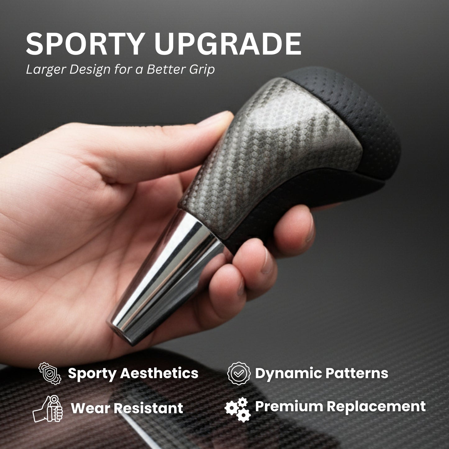 SHIFTIN Large Aftermarket Replacement Gear Shift Knob fit for Toyota Land Cruiser Tundra 4Runner Fortuner and Lexus LX 570 470 RX LS - LCGZp
