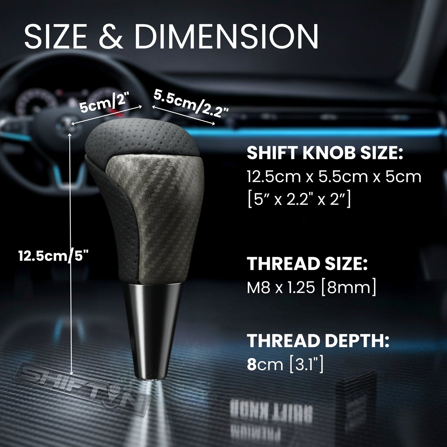 SHIFTIN Large Aftermarket Replacement Gear Shift Knob fit for Toyota Land Cruiser Tundra 4Runner Fortuner and Lexus LX 570 470 RX LS - LCGZp