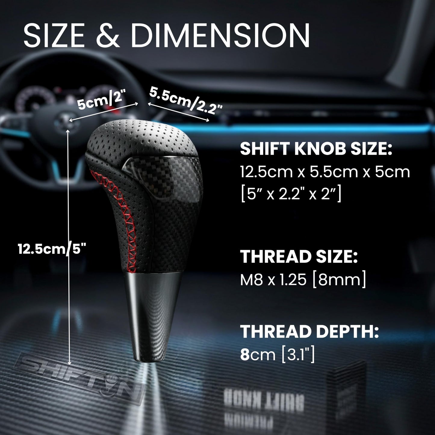 SHIFTIN Large Aftermarket Replacement Gear Shift Knob fit for Toyota Land Cruiser Tundra 4Runner Fortuner and Lexus LX 570 470 RX LS - LCxGZ