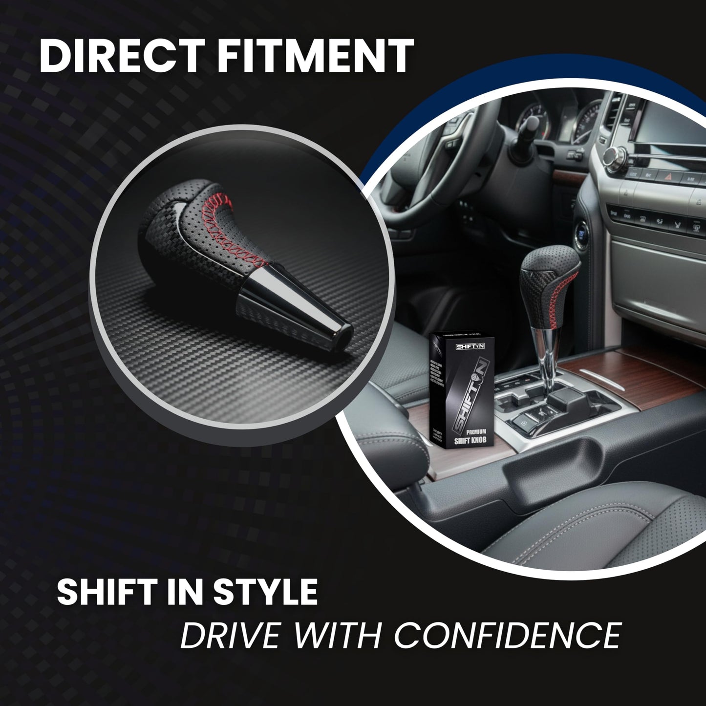 SHIFTIN Large Aftermarket Replacement Gear Shift Knob fit for Toyota Land Cruiser Tundra 4Runner Fortuner and Lexus LX 570 470 RX LS - LCxGZ