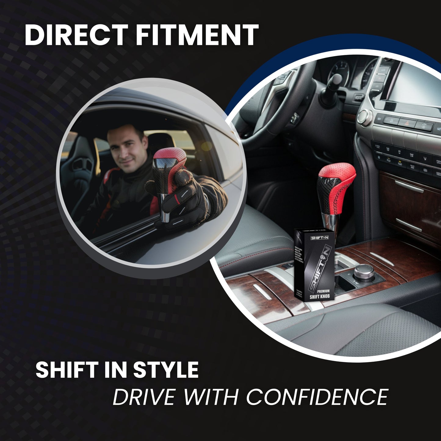 SHIFTIN Large Aftermarket Replacement Gear Shift Knob fit for Toyota Land Cruiser Tundra 4Runner Fortuner and Lexus LX 570 470 RX LS - LRxZp
