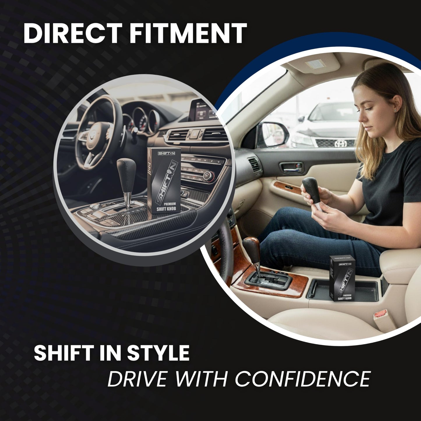 SHIFTIN Large Gear Shifter Knob Compatible with Lexus LX - 470 LX570 LS - 400 LS430 RX330 RX - 350 RX400h and Toyota, Acura, Mazda Cars - LBLT