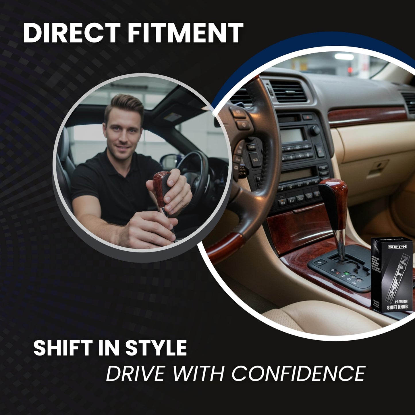 SHIFTIN Large Gear Shifter Knob Compatible with Lexus LX - 470 LX570 LS - 400 LS430 RX330 RX - 350 RX400h and Toyota, Acura, Mazda Cars - LBWD