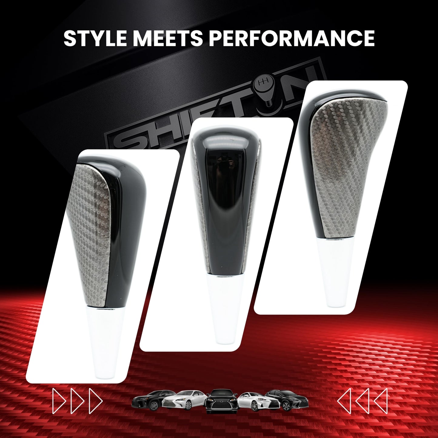SHIFTIN Large Gear Shifter Knob Compatible with Lexus LX - 470 LX570 LS - 400 LS430 RX330 RX - 350 RX400h and Toyota, Acura, Mazda Cars - LBZPB