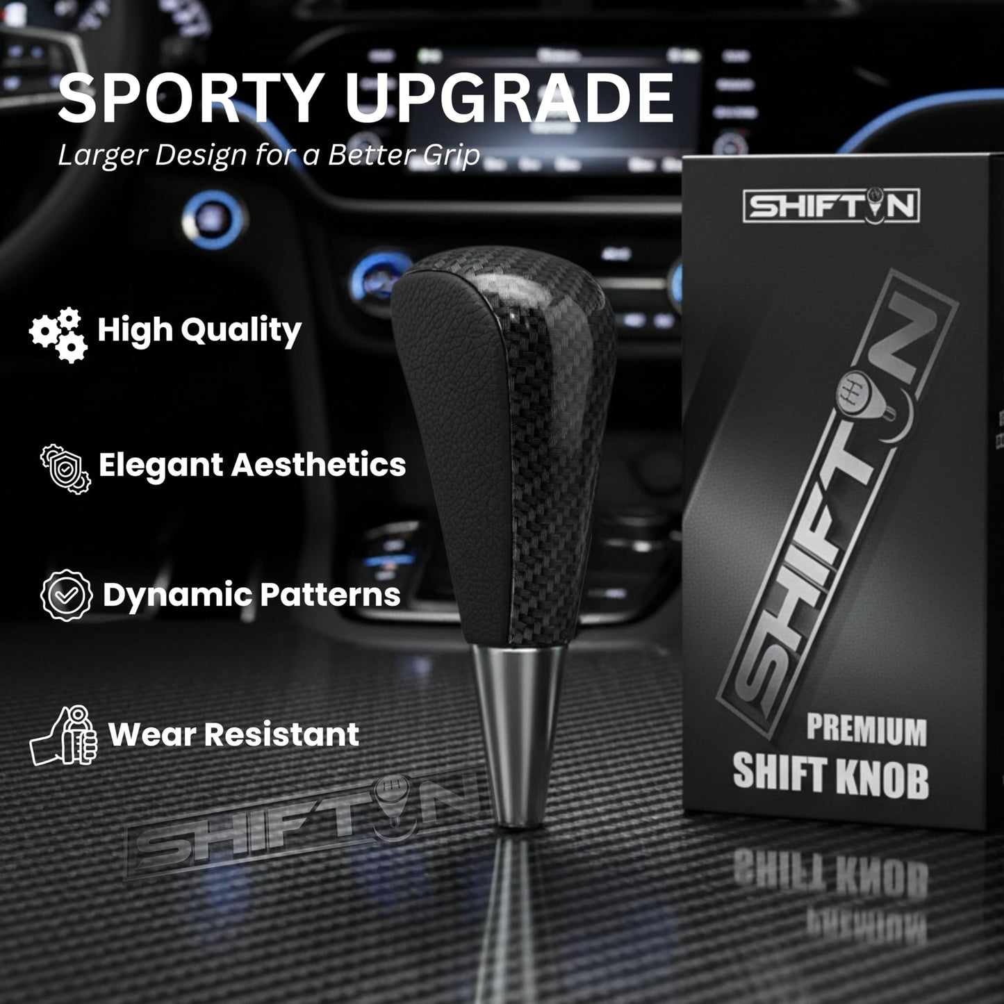 SHIFTIN Large Gear Shifter Knob Compatible with Lexus LX - 470 LX570 LS - 400 LS430 RX330 RX - 350 RX400h and Toyota, Acura, Mazda Cars - LBZZ