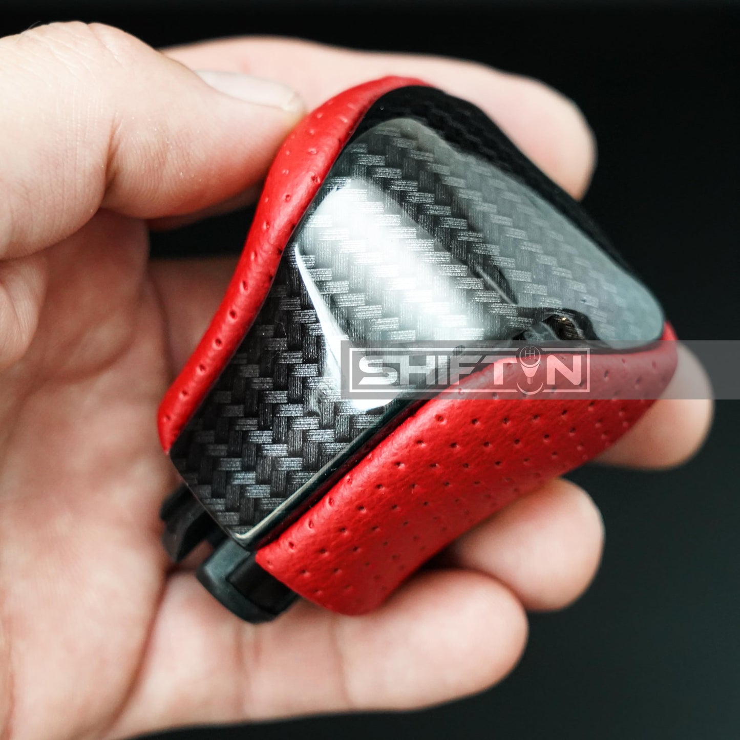SHIFTIN Leather & Carbon Fiber Gear Shift Knob for Lexus LS460 F - Sport LS - 460 - L LS600 LS - 600h - L and Lexus LX570 LX 570 - MRZp