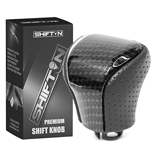 SHIFTIN Leather & Carbon Fiber Gear Shift Knob for Lexus LS460 F - Sport LS - 460 - L LS600 LS - 600h - L and Lexus LX570 LX 570 - MZZp
