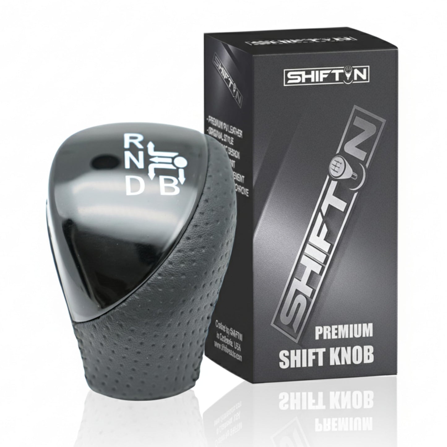SHIFTIN Premium Replacement Gear Shift Knob Shifter for Toyota Prius Auris Prius Plug-in Hybrid - Large Black