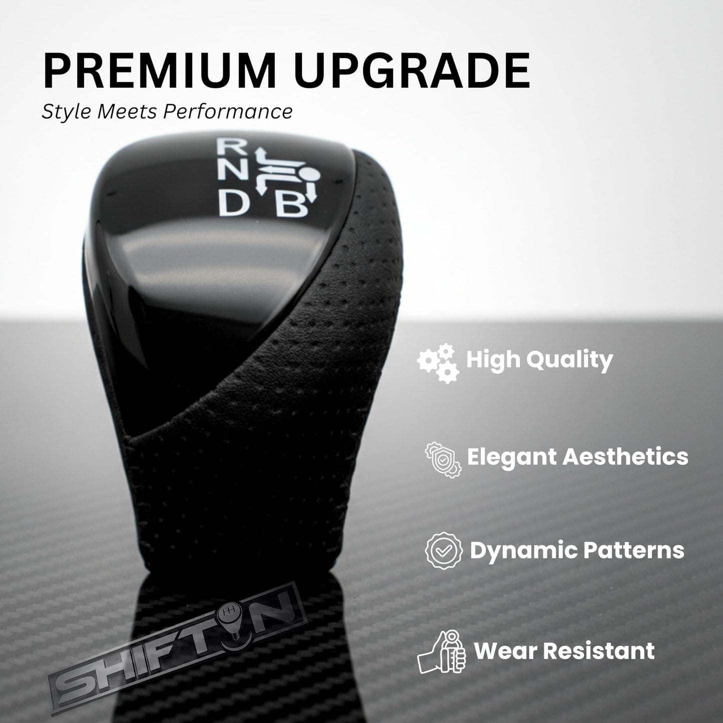 SHIFTIN Premium Replacement Gear Shift Knob Shifter for Toyota Prius Auris Prius Plug-in Hybrid - Large Black