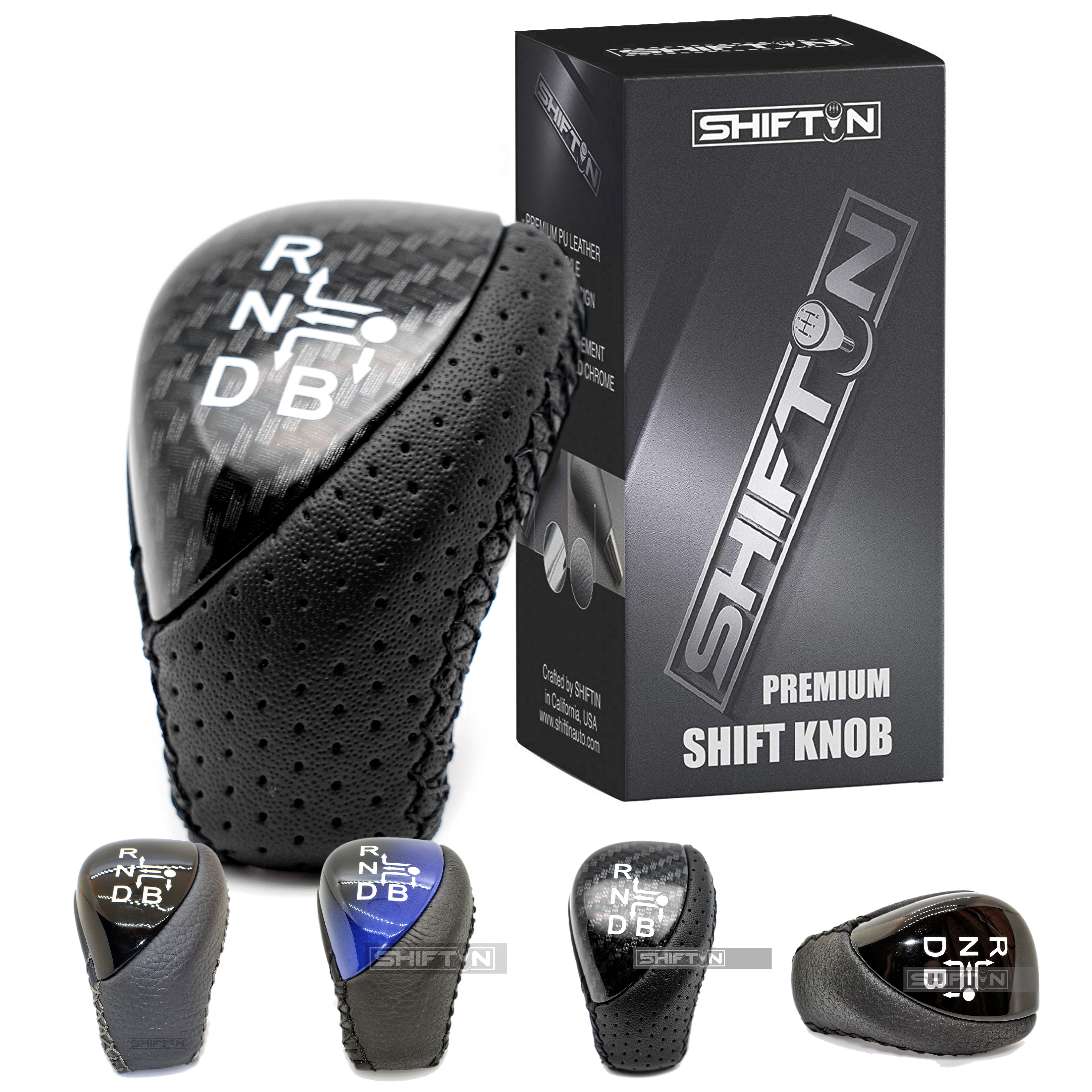 b gear prius SHIFTIN Premium Replacement Gear Shift Knob for Toyota Prius Black Leather / Blue