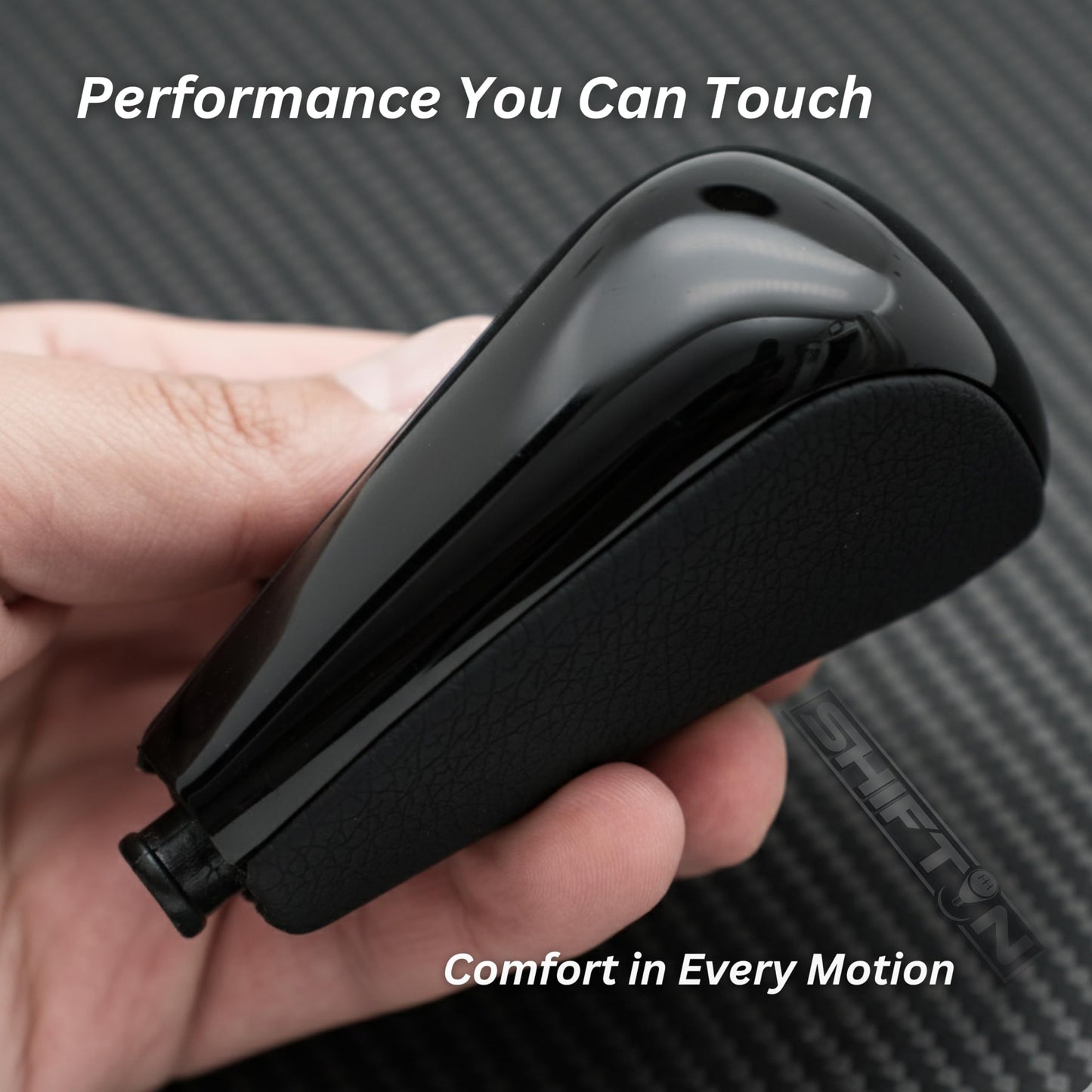 SHIFTIN Replacement Gear Shift Knob Shifter for Lexus GX470 2003 - 2009 UZJ12 and for Toyota Land Cruiser Prado 120 2002 - 2009 (Black Leather/Piano Black) - LXPB