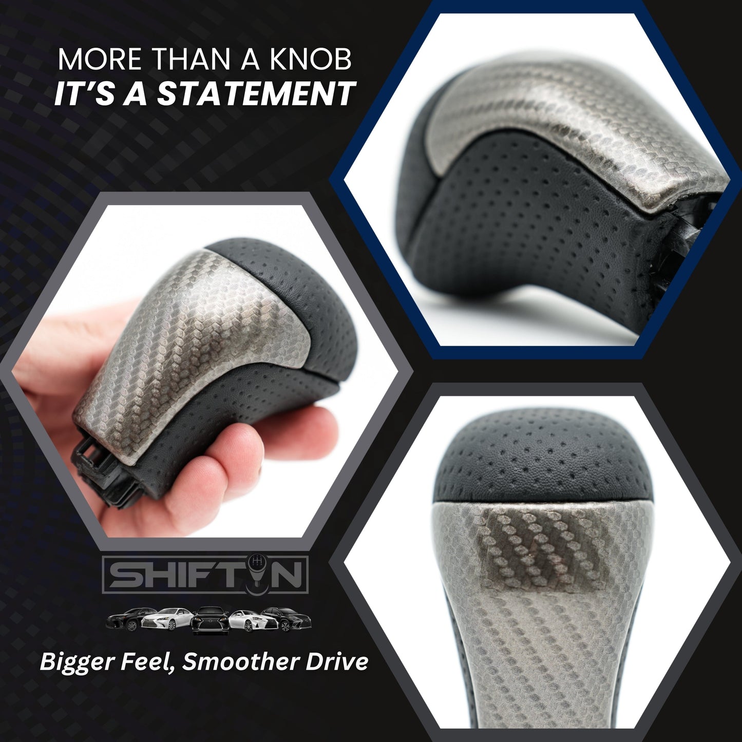 SHIFTIN Replacement Gear Shift Knob Shifter for Toyota Highlander 2014 - 2019 Tacoma 2016 - 2023 - LCGZp - H