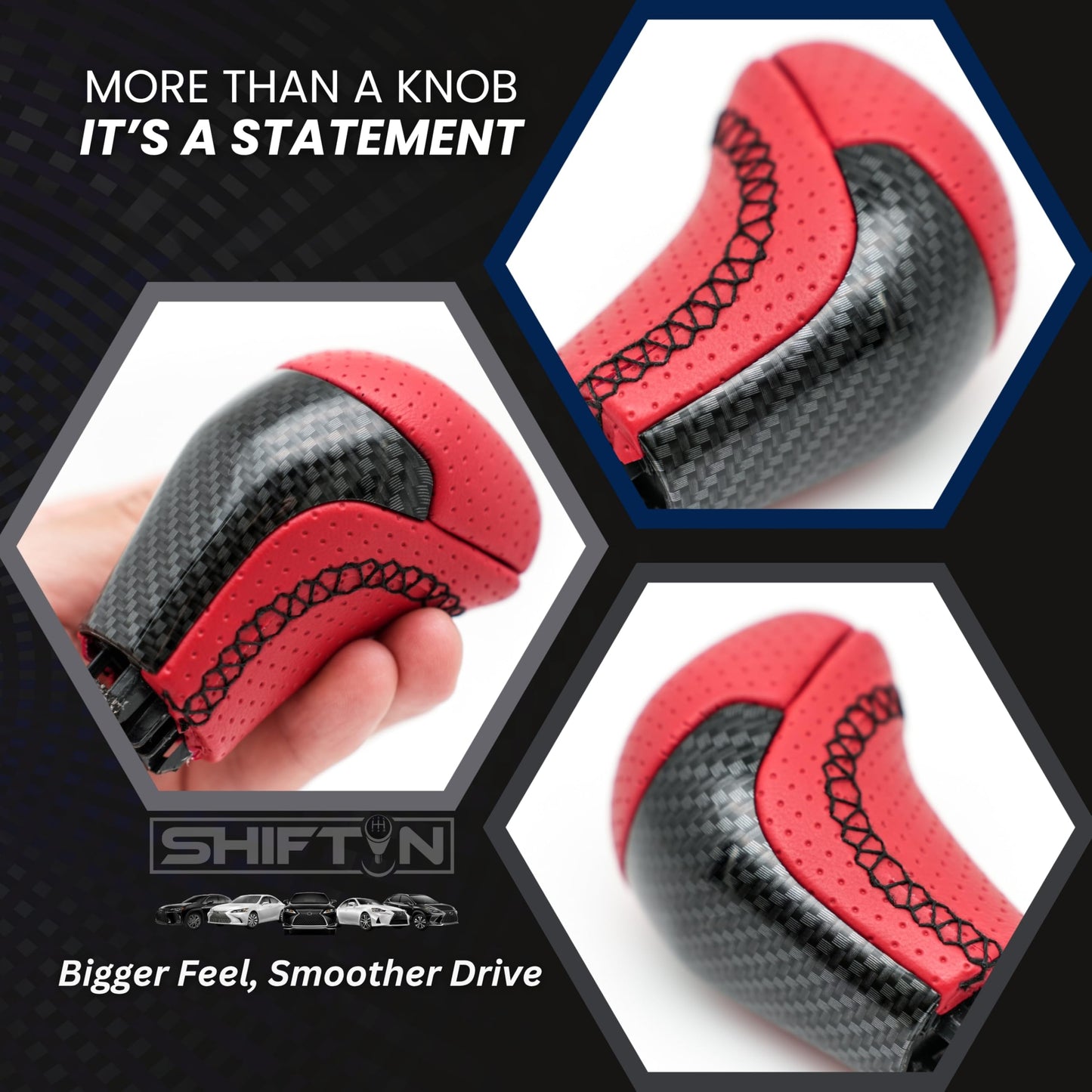 SHIFTIN Replacement Gear Shift Knob Shifter for Toyota Highlander 2014 - 2019 Tacoma 2016 - 2023 - LRxZp - H