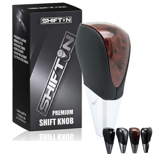 SHIFTIN Leather & Carbon Fiber Gear Shift Knob for Lexus LS460 F-Sport LS-460-L LS600 LS-600h-L and Lexus LX570 LX 570