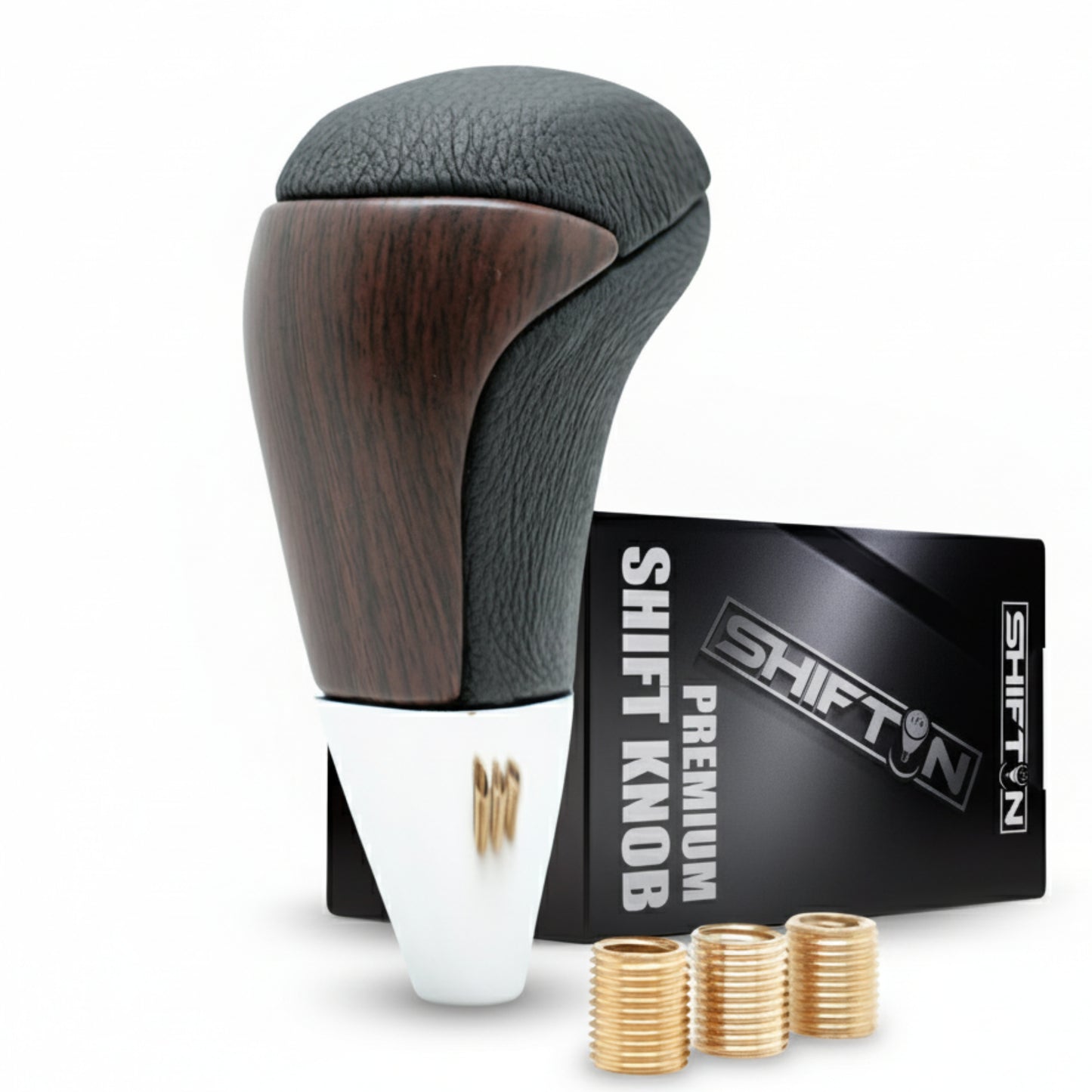 SHIFTIN Universal Gear Shift Knob for Automatic Manual Stick Shifter Cars DARK WOOD
