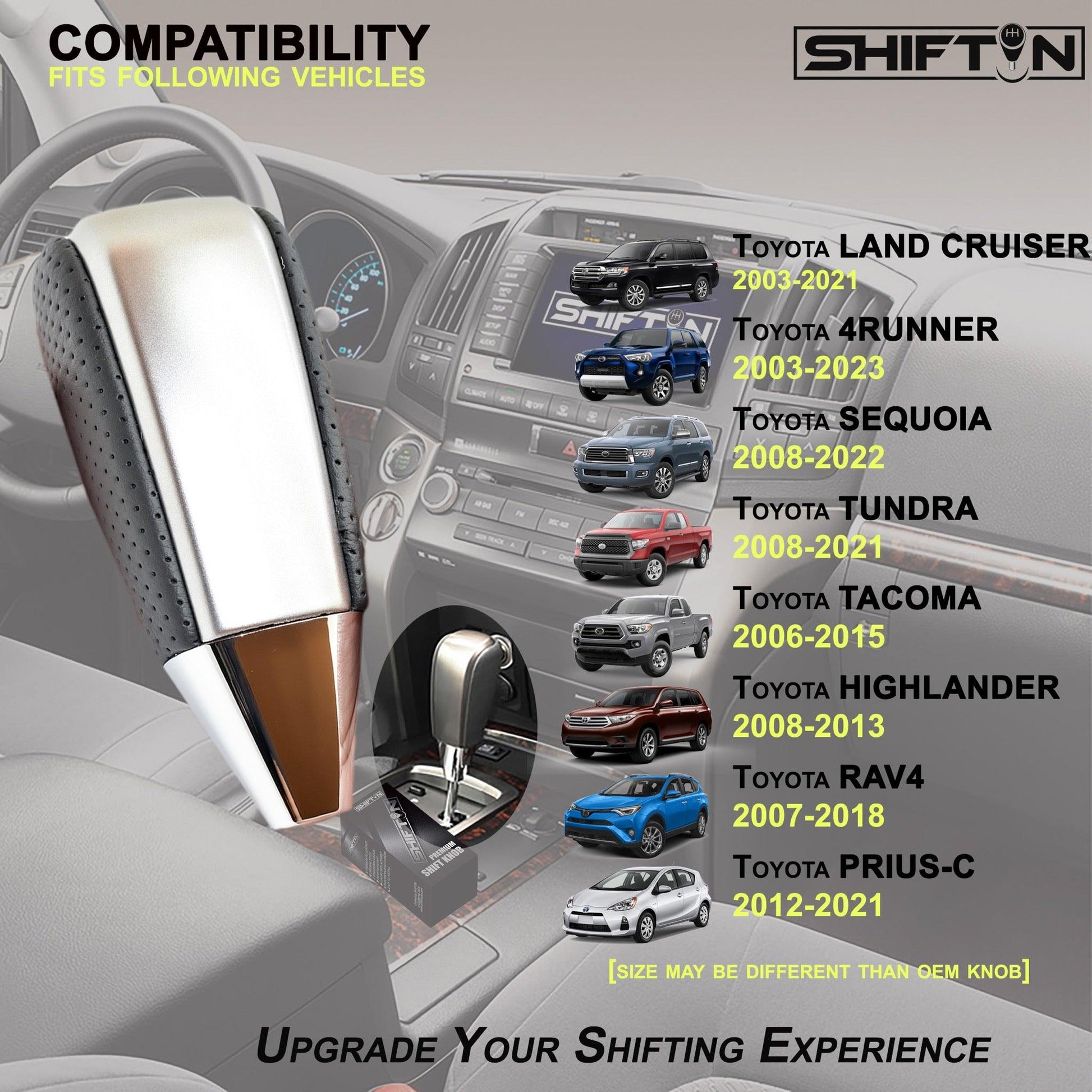 SHIFTIN-Gear-Shift-Knob-for-Toyota-Land-Cruiser-4Runner-Sequoia-Tundra-Highlander-Off-Road-4x4-TRD-Gray-Silver