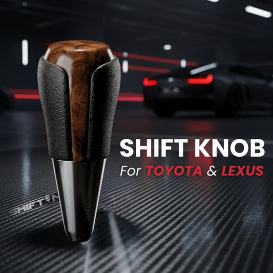 Gear Shift Knob Shifter for Toyota and Lexus Sedan Car Camry (2012-2014) Rav4 (2013-2018) Yaris (2015-2018)-Brown-Wood