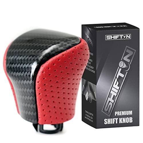 SHIFTIN RED Leather & Carbon Fiber Gear Shift Knob for Lexus F-Sport LS-460-L LS600 LS-600h-L and LX-570