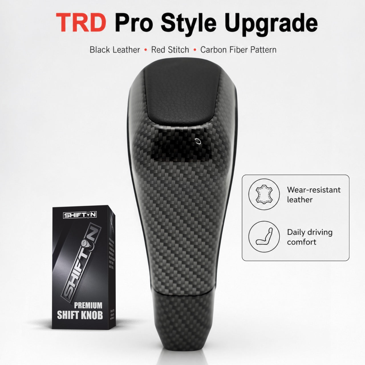 TRD Pro Style Gear Shift Knob for Toyota 4Runner Tundra Sequoia Tacoma Land Cruiser, for OEM Part PTR57-34141-22 02 - PBZZ