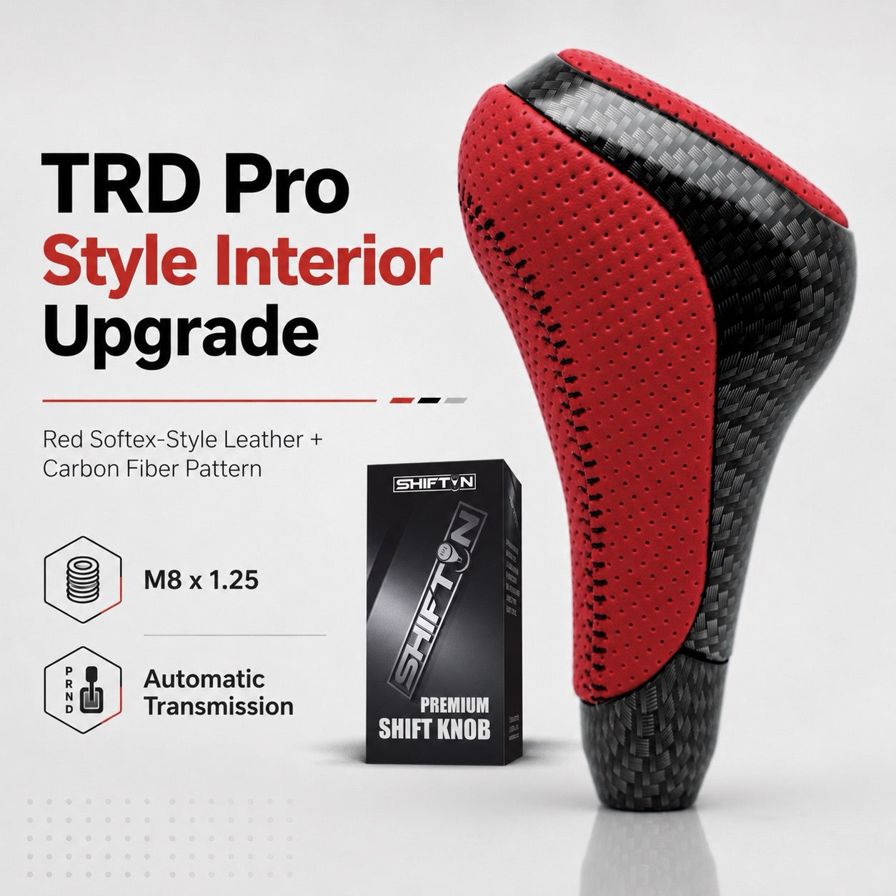 TRD Pro Style Gear Shift Knob for Toyota 4Runner Tundra Sequoia Tacoma Land Cruiser, for OEM Part PTR57-34141-22 02 - PPRZ