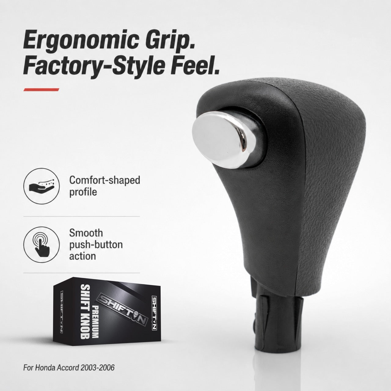 Gear Shift Knob for Honda Accord 2003-2006, Replacement Shifter for OEM Part 54130-SDA-A84ZB A51 A81 - HA-0306B