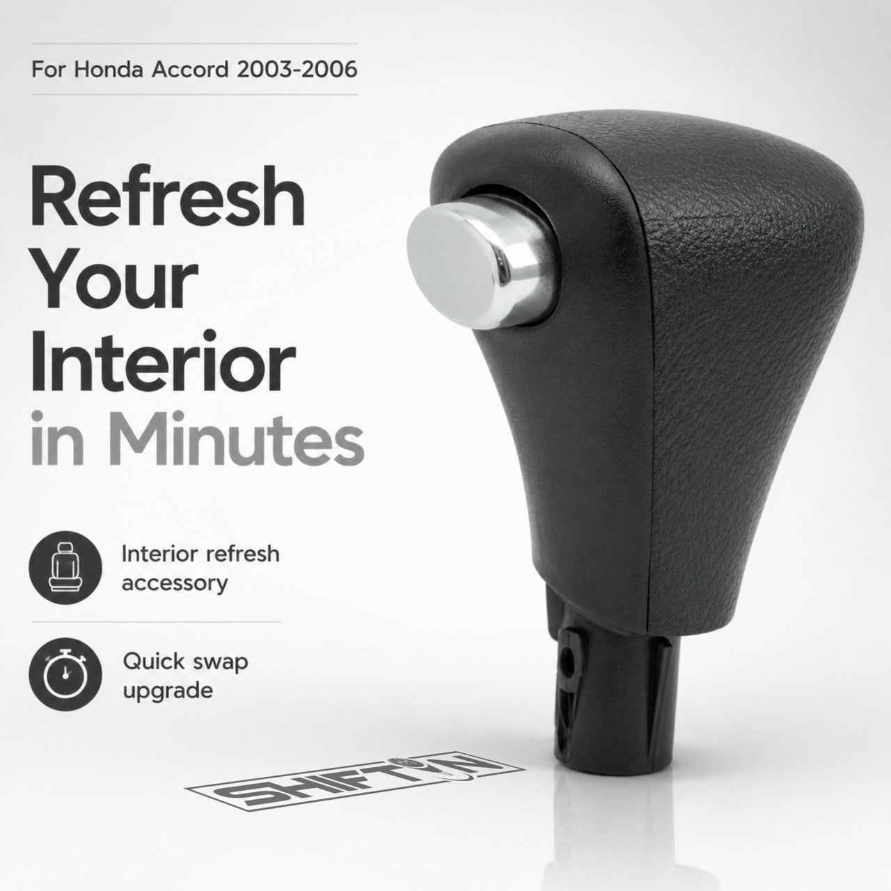 Gear Shift Knob for Honda Accord 2003-2006, Replacement Shifter for OEM Part 54130-SDA-A84ZB A51 A81 - HA-0306B