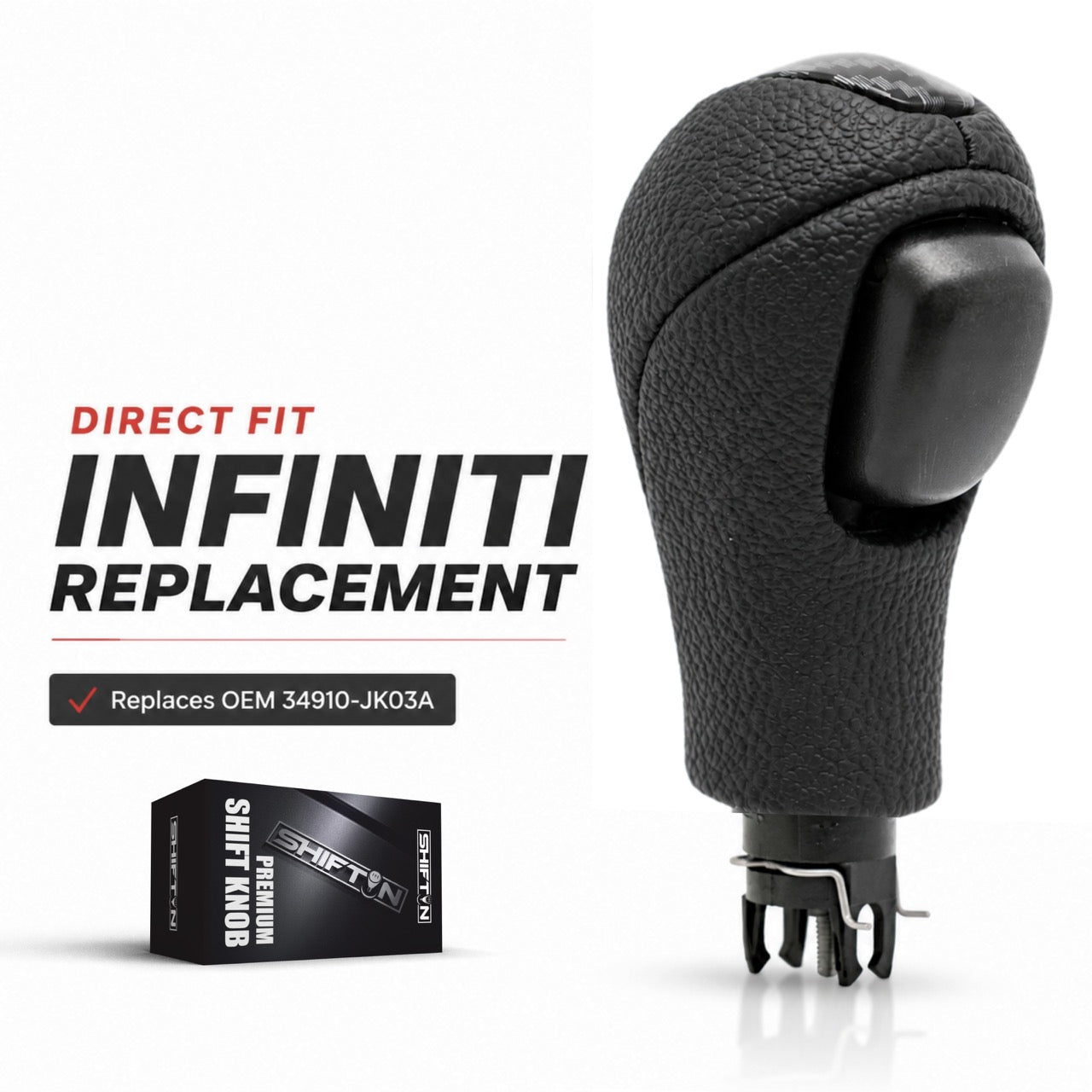 Gear Shift Knob for Infiniti EX35 FX35 FX50 G35 G37 Q60 QX50 QX56 QX70, for OEM Part 34910-JK03A 1LA6C - IFBZZ