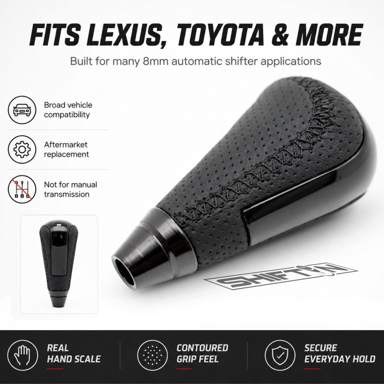Gear Shift Knob for Lexus IS GS ES LS RX SC 250 300 350, Fits F-Sport OEM Part PTR51-53080 - FBPB