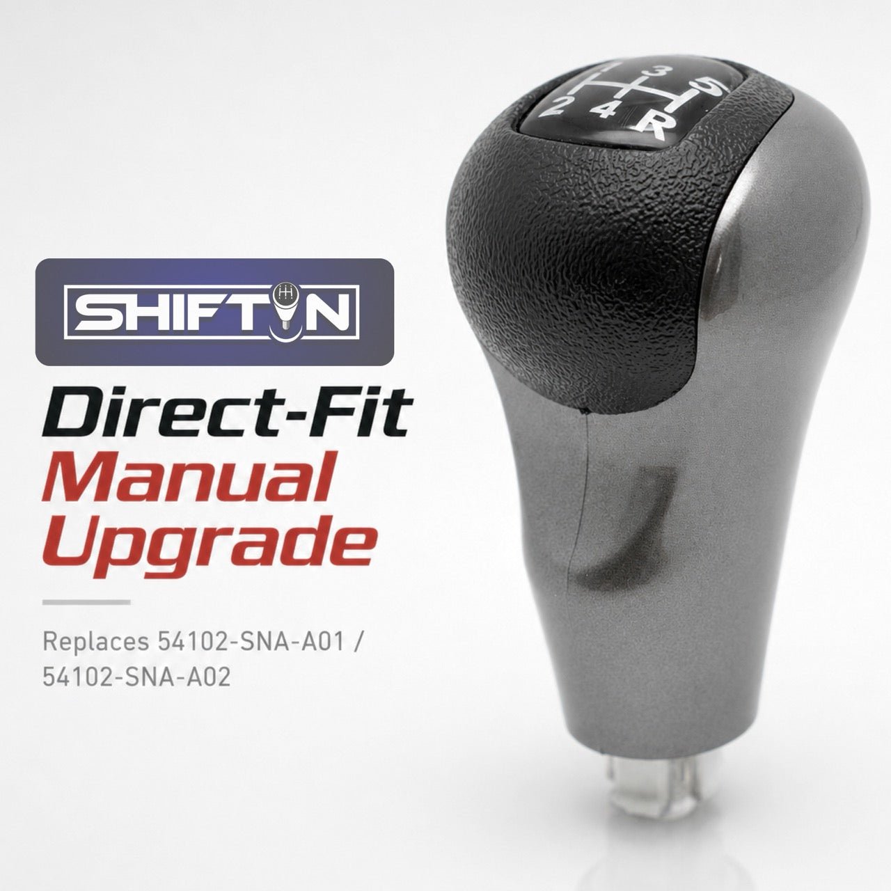 Replacement Gear Shift Knob for Honda Civic 2006-2011, 5-Speed Manual Transmission MT 54102-SNA-A01 A02 - HCM0611G