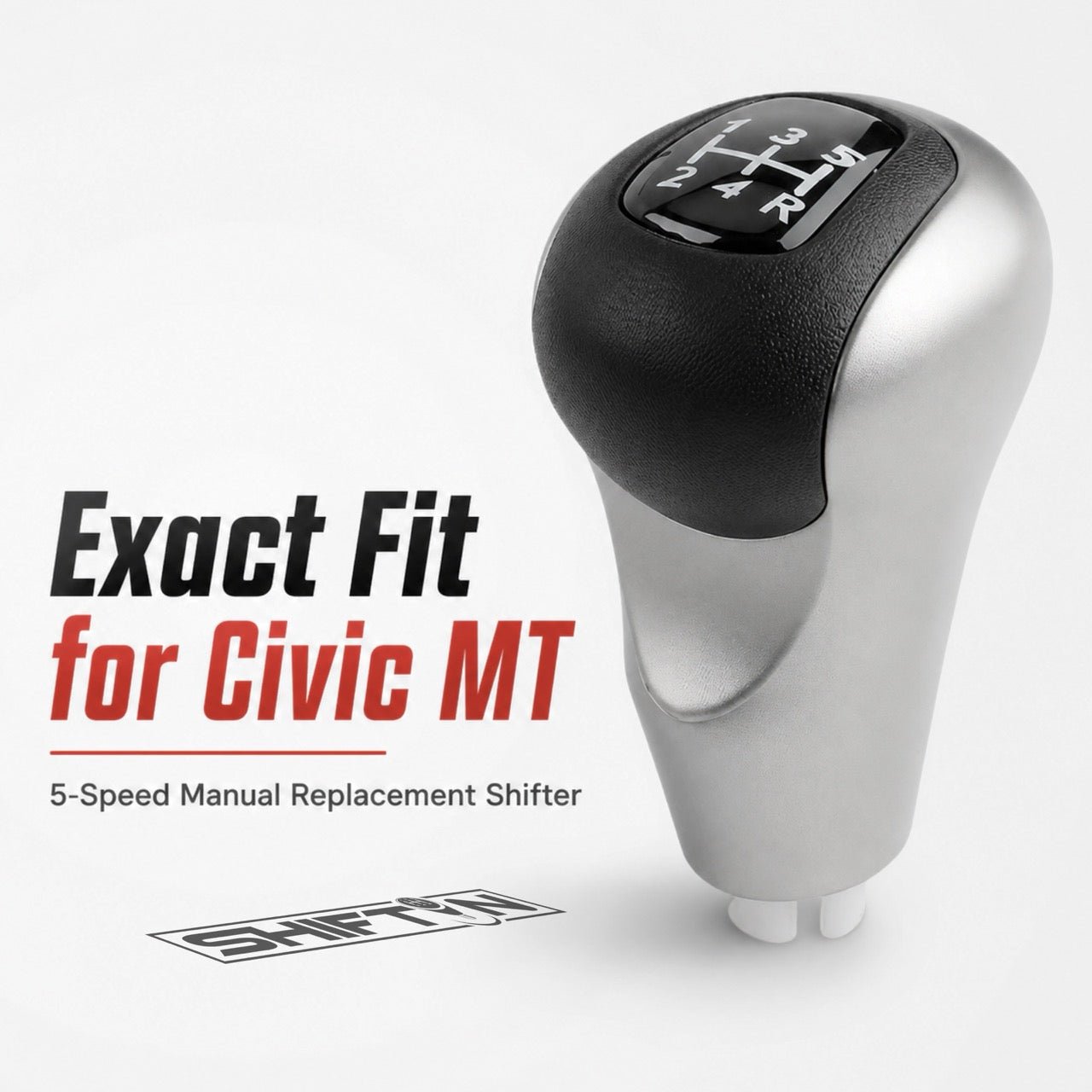 Replacement Gear Shift Knob for Honda Civic 2006-2011, 5-Speed Manual Transmission MT 54102-SNA-A01 A02 - HCM0611G