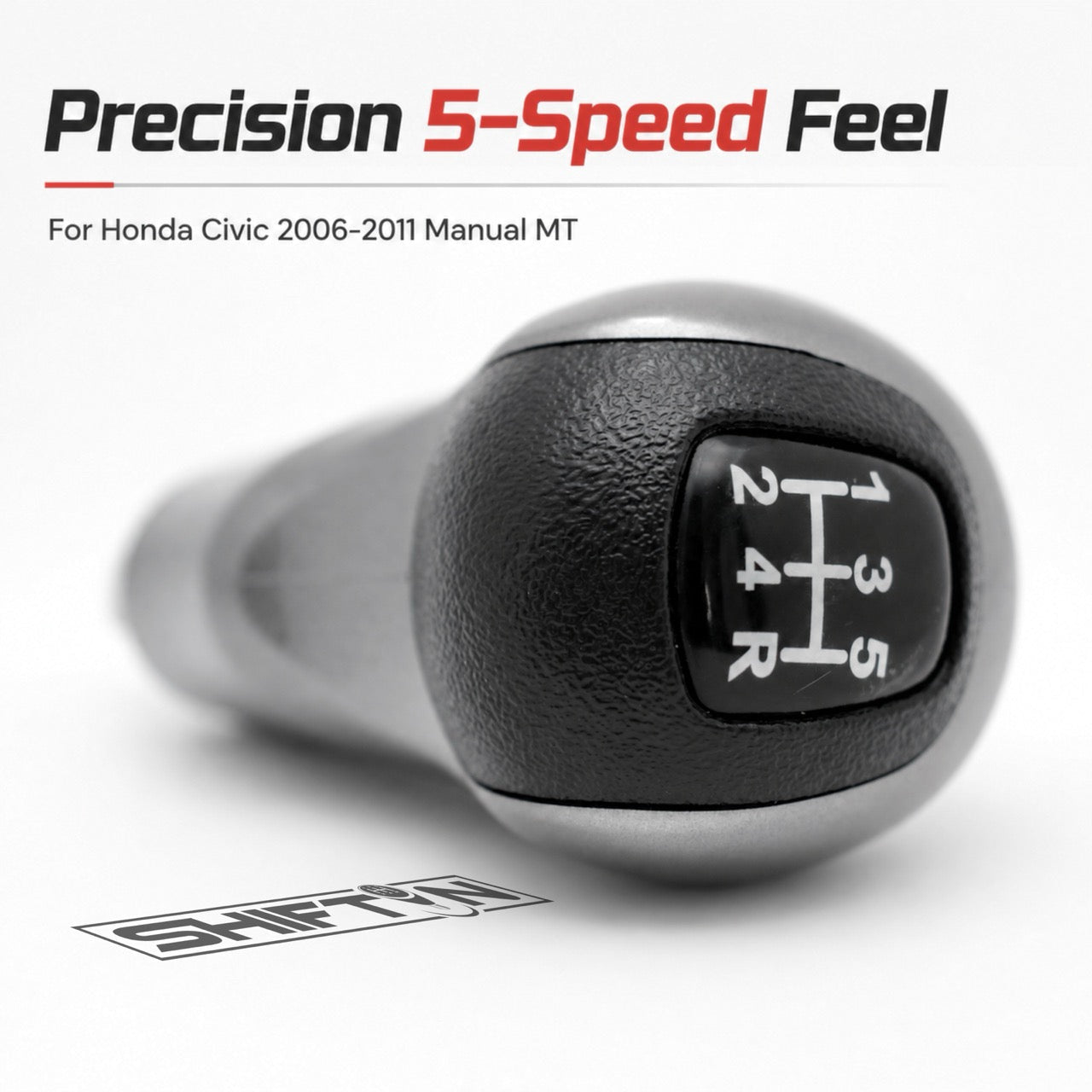 Replacement Gear Shift Knob for Honda Civic 2006-2011, 5-Speed Manual Transmission MT 54102-SNA-A01 A02 - HCM0611G