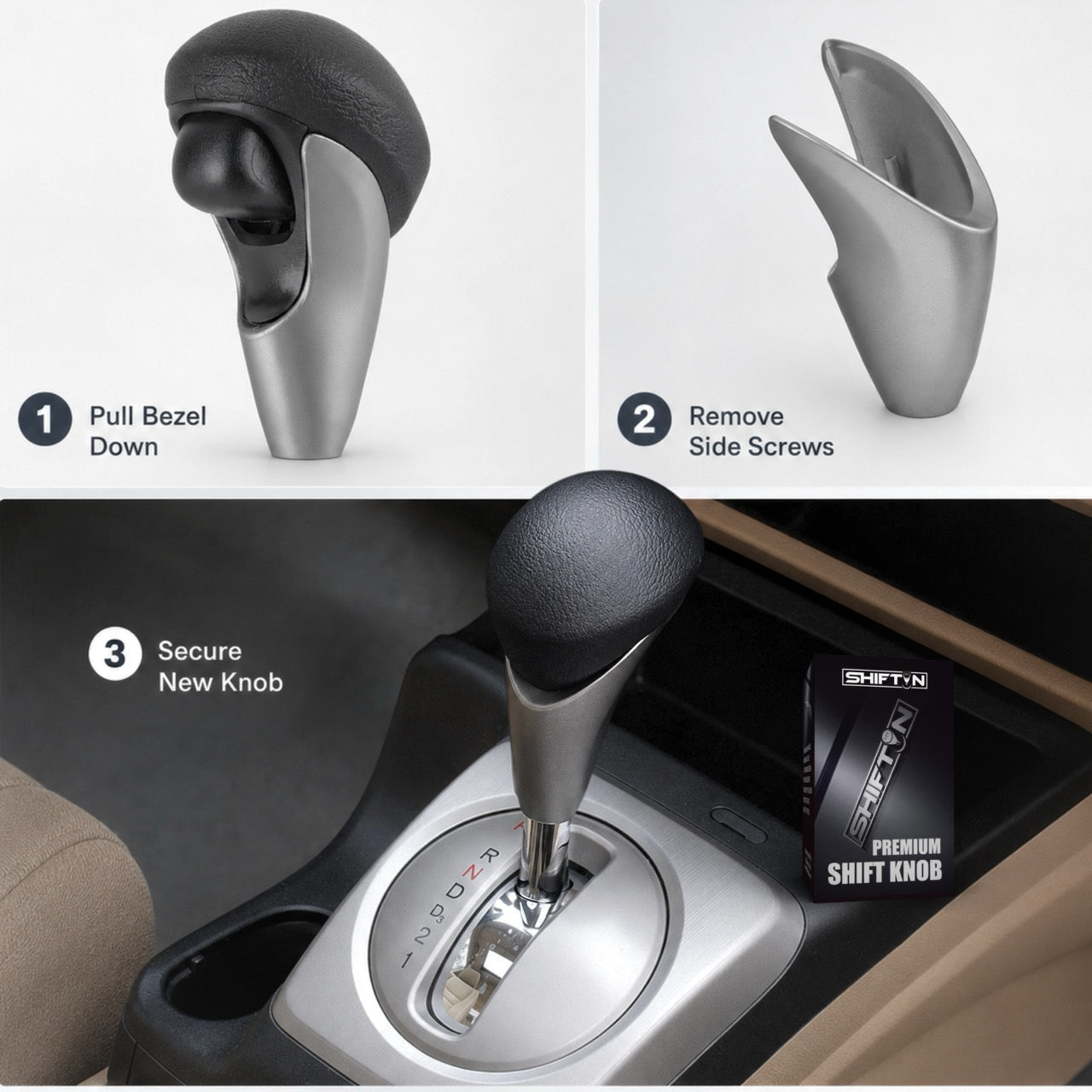 Replacement Gear Shift Knob for Honda Civic 2006-2011, Replaces OEM Part 54130-SNA-A81 - HC-0611B