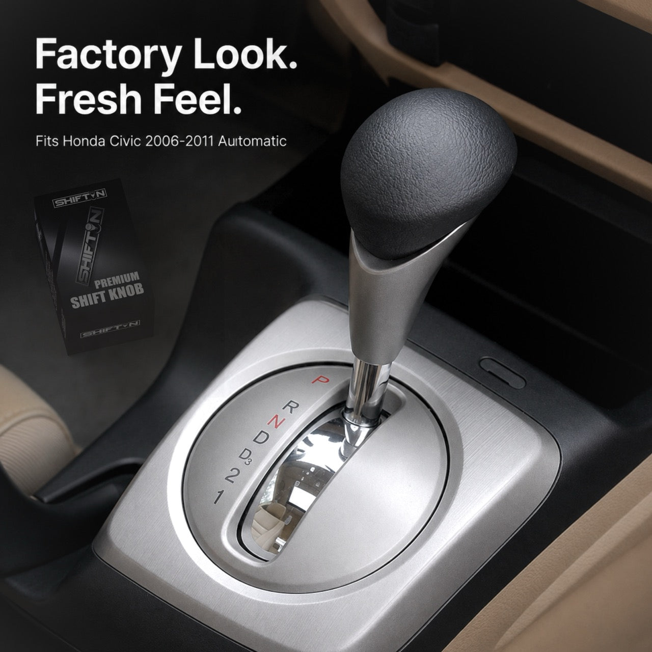 Replacement Gear Shift Knob for Honda Civic 2006-2011, Replaces OEM Part 54130-SNA-A81 - HC-0611B