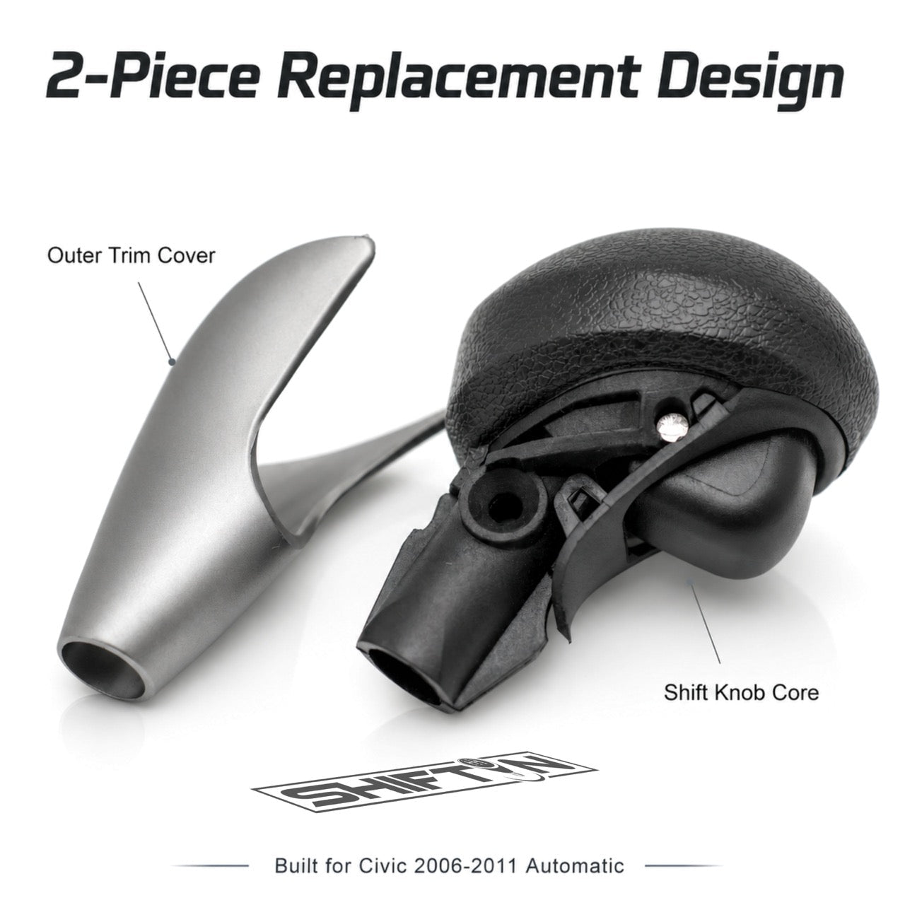 Replacement Gear Shift Knob for Honda Civic 2006-2011, Replaces OEM Part 54130-SNA-A81 - HC-0611B